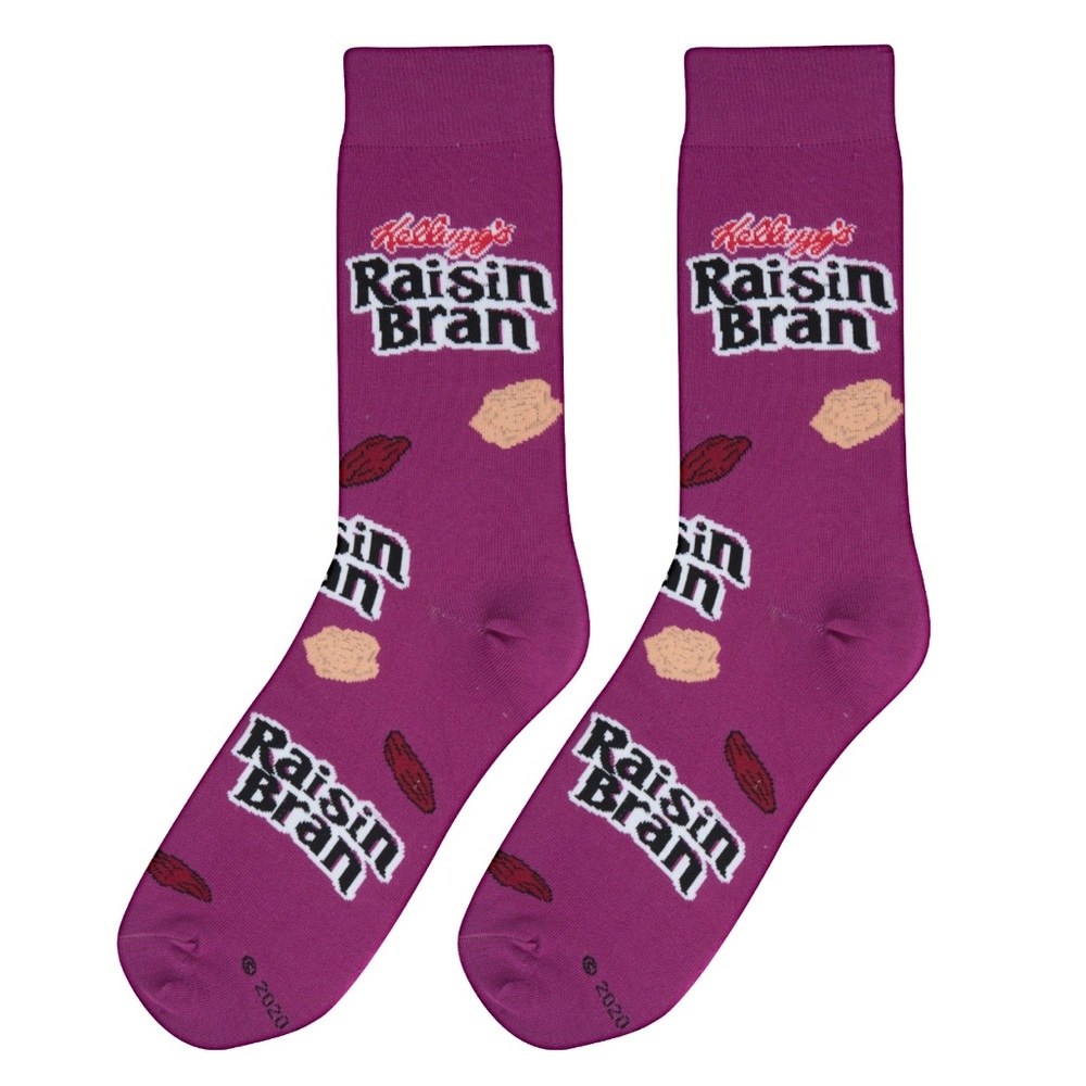 KELLOGG’S Raisin Bran Cereal Printed Crew Socks OS